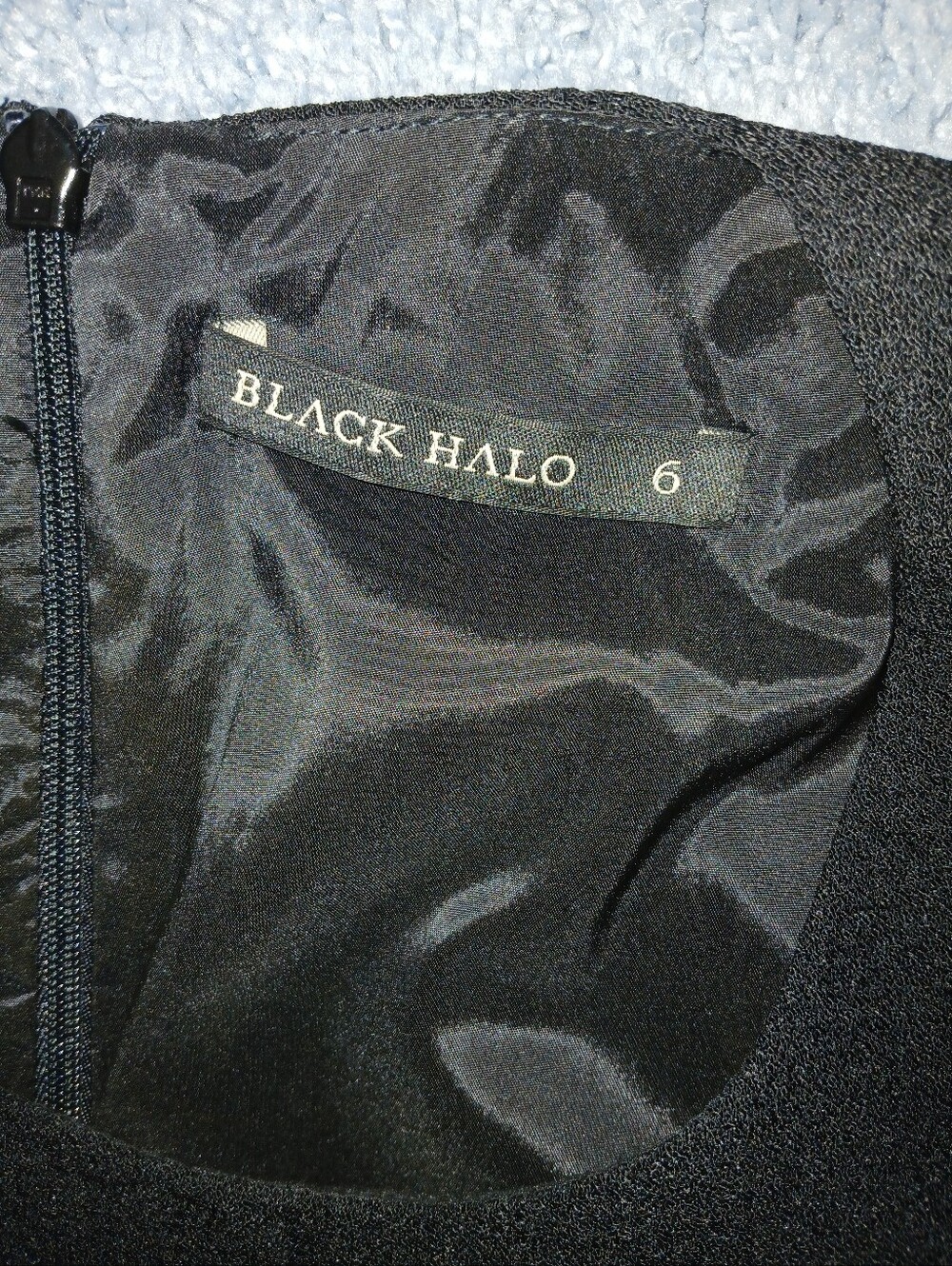 Black Halo Sanibel Black Crop Top Zipper Back Size 6 - Picture 4 of 9
